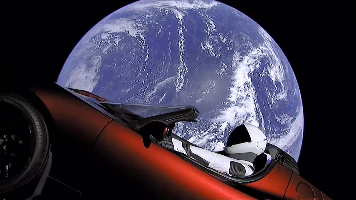 Elon Musk launched a Tesla Roadster into space aboard SpaceX's Falcon Heavy rocket